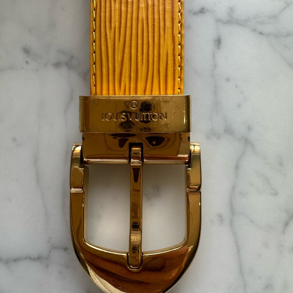 LOUIS VUITTON Yellow Epi Belt Size 110 or 44 in - Picture 4 of 9